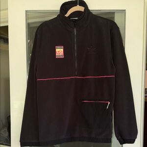 adidas Black Half-Zip Pullover with Pink Accents